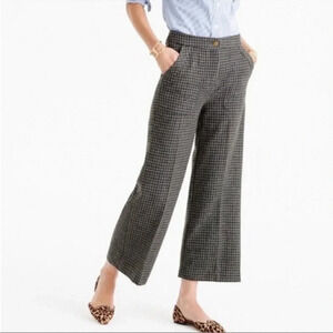 J.crew Pants Women’s 16 Plaid Cropped Wide Leg Trousers High Rise Wool Career